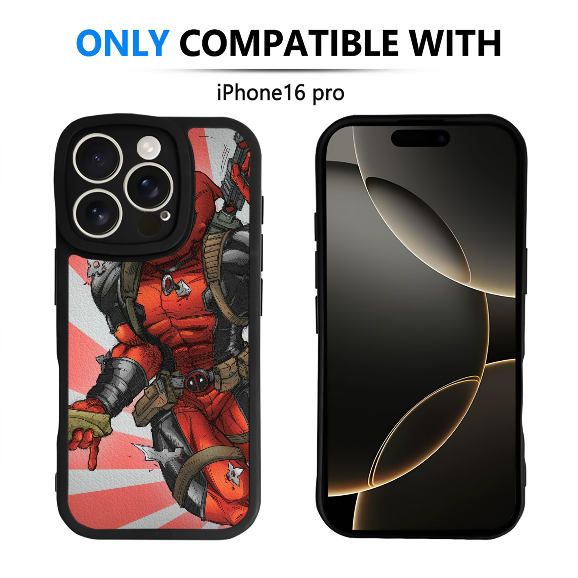 （画像用） Deadpool デッドプール 【iPhone 16シリーズ対応】シリコンスマホケース（レザー調） 材質：シリコン